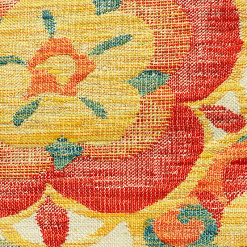 名古屋帯 六通柄 良品 正絹 花柄 松葉仕立て なごや帯 リサイクル帯 帯 紬地 クリーム_画像4