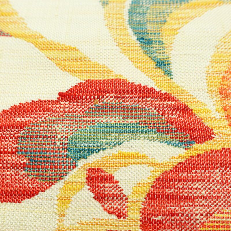 名古屋帯 六通柄 良品 正絹 花柄 松葉仕立て なごや帯 リサイクル帯 帯 紬地 クリーム_画像6