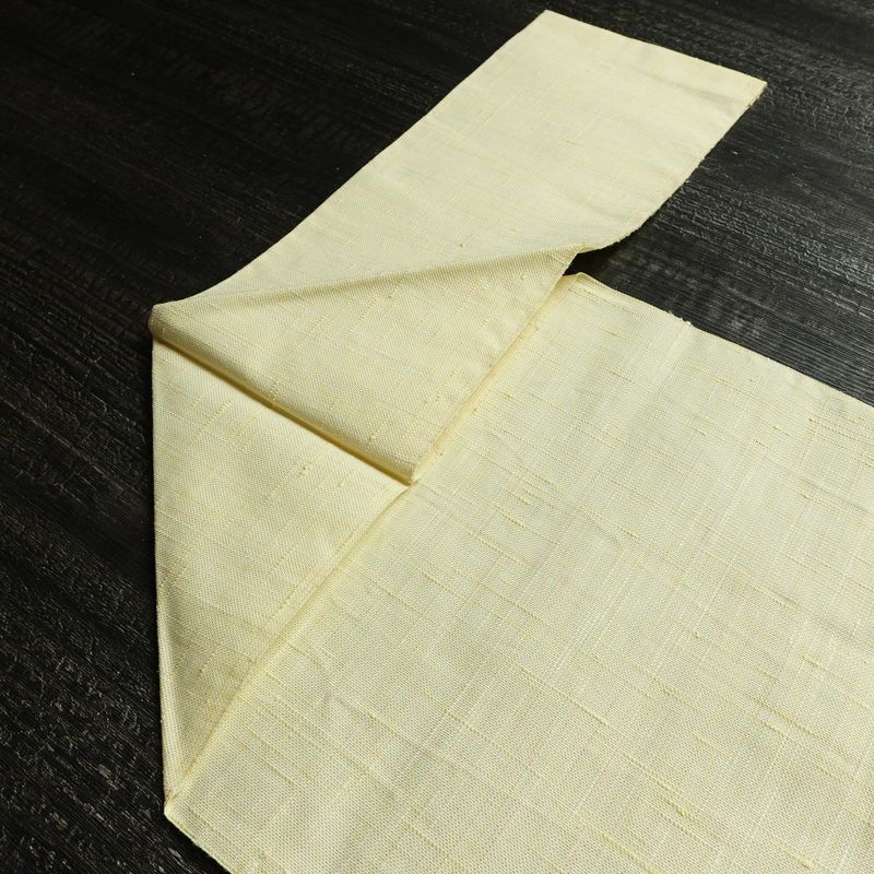 名古屋帯 六通柄 良品 正絹 花柄 松葉仕立て なごや帯 リサイクル帯 帯 紬地 クリーム_画像17