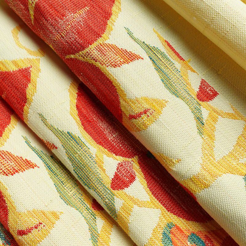 名古屋帯 六通柄 良品 正絹 花柄 松葉仕立て なごや帯 リサイクル帯 帯 紬地 クリーム_画像20