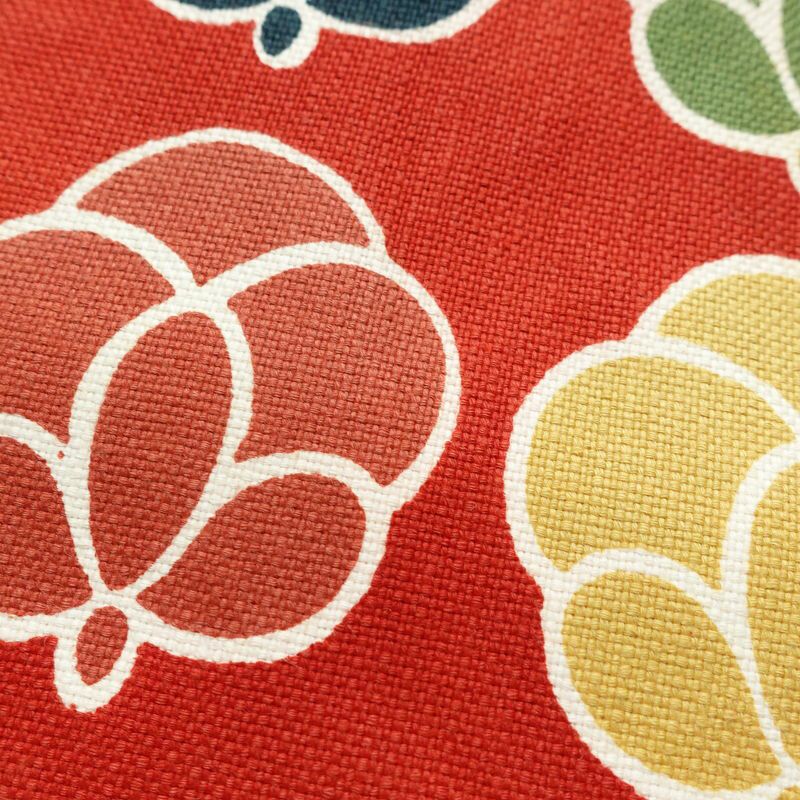 名古屋帯 全通柄 正絹 花柄 名古屋仕立て なごや帯 リサイクル帯 帯 モダン 赤・朱_画像5