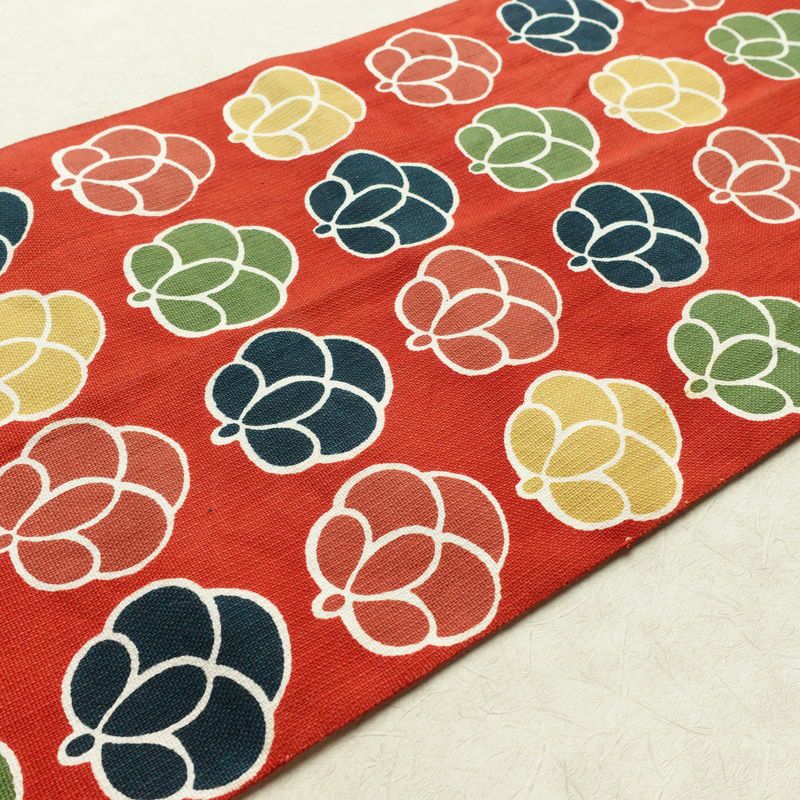 名古屋帯 全通柄 正絹 花柄 名古屋仕立て なごや帯 リサイクル帯 帯 モダン 赤・朱_画像12