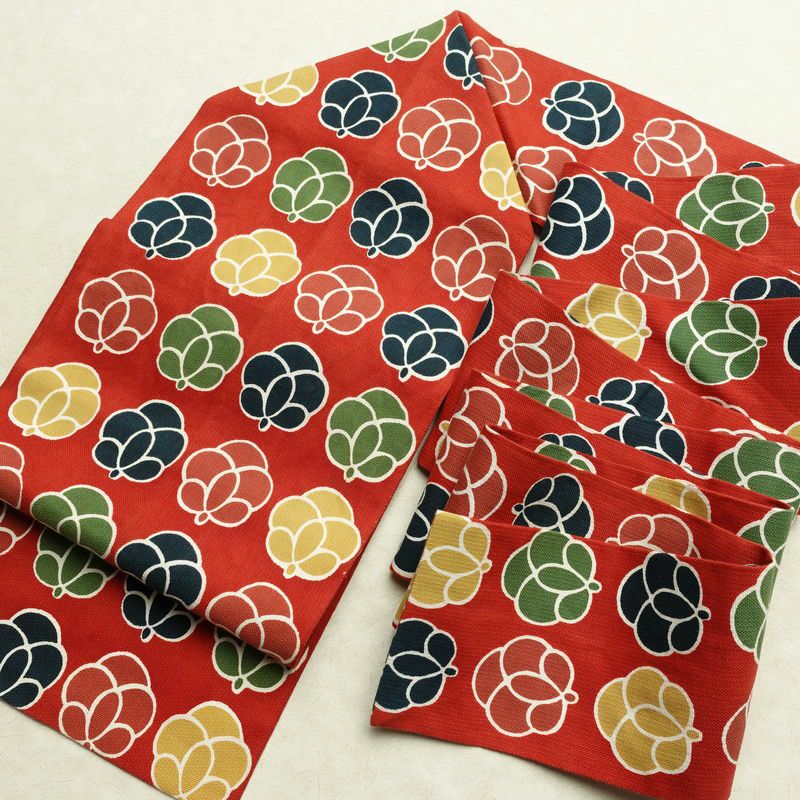 名古屋帯 全通柄 正絹 花柄 名古屋仕立て なごや帯 リサイクル帯 帯 モダン 赤・朱_画像17