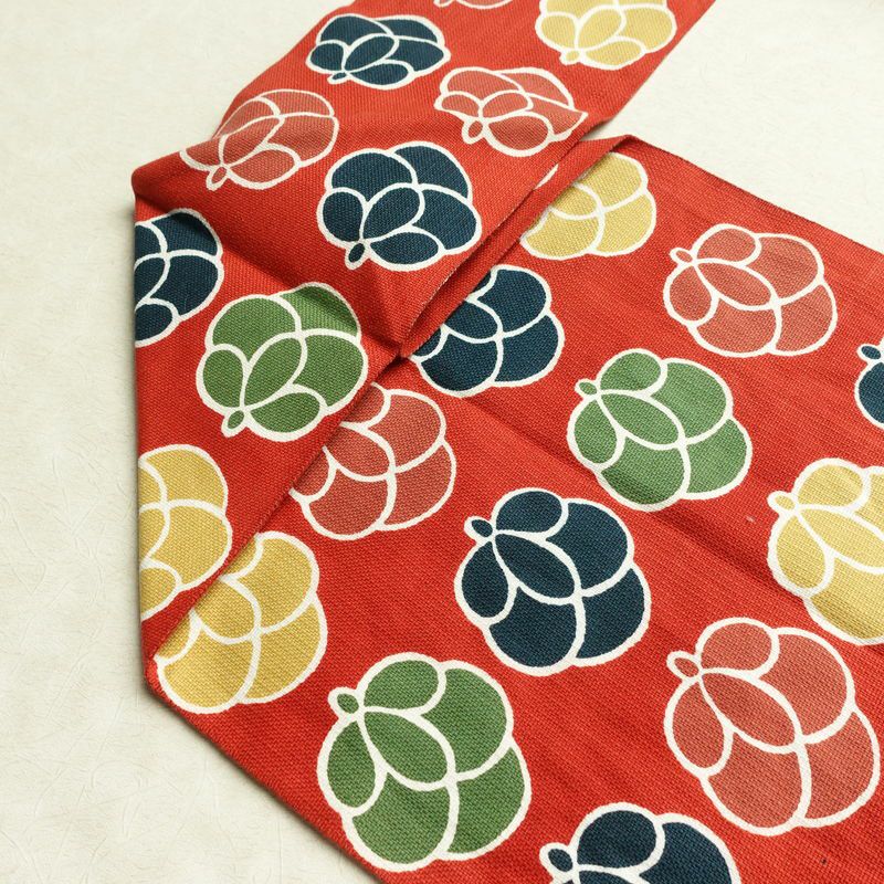 名古屋帯 全通柄 正絹 花柄 名古屋仕立て なごや帯 リサイクル帯 帯 モダン 赤・朱_画像19