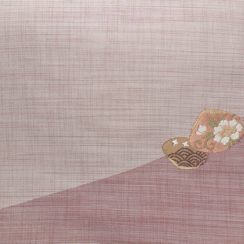 名古屋帯 太鼓柄 良品 正絹 古典柄 名古屋仕立て なごや帯 リサイクル帯 帯 シンプル 洒落 紫・藤色_画像2