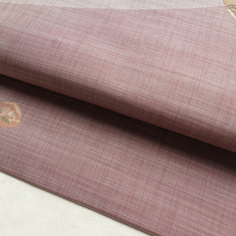 名古屋帯 太鼓柄 良品 正絹 古典柄 名古屋仕立て なごや帯 リサイクル帯 帯 シンプル 洒落 紫・藤色_画像6