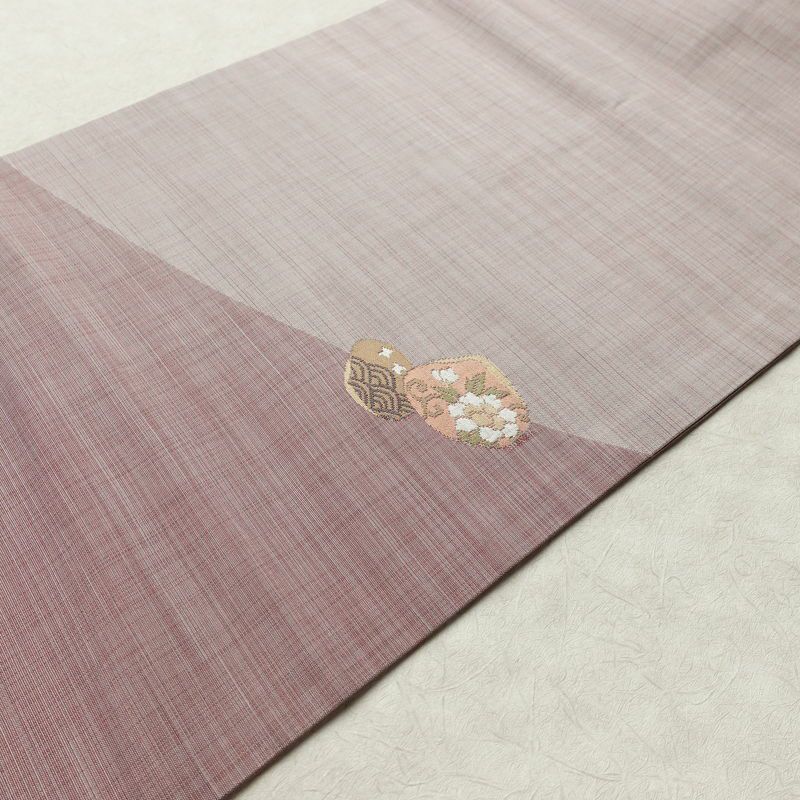 名古屋帯 太鼓柄 良品 正絹 古典柄 名古屋仕立て なごや帯 リサイクル帯 帯 シンプル 洒落 紫・藤色_画像11