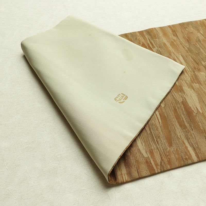 名古屋帯 太鼓柄 落款入り 正絹 風景柄 名古屋仕立て なごや帯 リサイクル帯 帯 シンプル 緑・うぐいす色_画像10