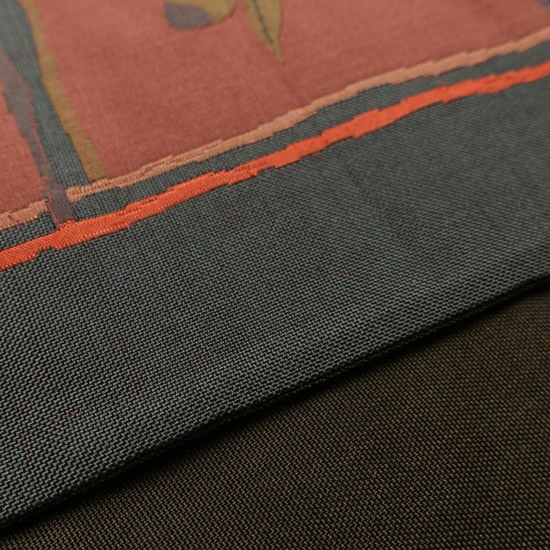 袋帯 古今絵巻 六通柄 一般用 正絹 その他の柄 リサイクル帯 帯 モダン おしゃれ グレー_画像13