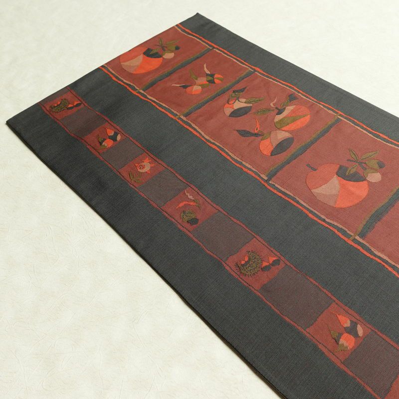 袋帯 古今絵巻 六通柄 一般用 正絹 その他の柄 リサイクル帯 帯 モダン おしゃれ グレー_画像18