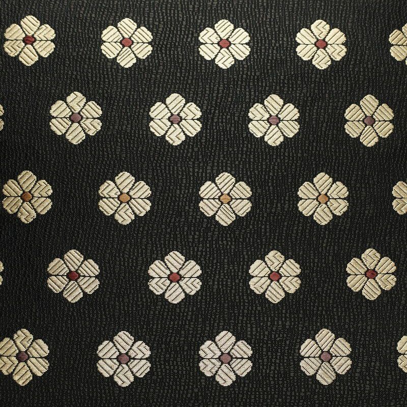 袋帯 六通柄 良品 一般用 正絹 花柄 リサイクル帯 帯 モダン 洒落 黒_画像2