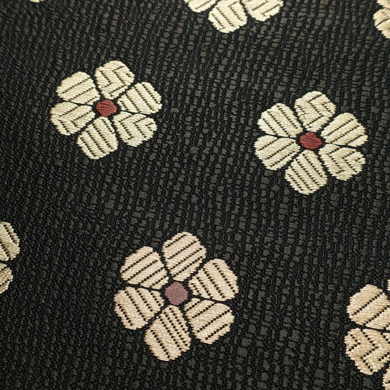 袋帯 六通柄 良品 一般用 正絹 花柄 リサイクル帯 帯 モダン 洒落 黒_画像3