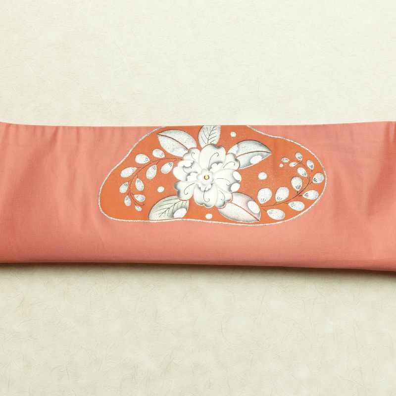 名古屋帯 太鼓柄 正絹 花柄 通し仕立て なごや帯 リサイクル帯 帯 刺繍 箔 ピンク_画像17