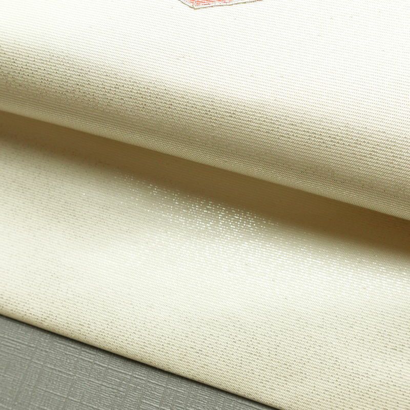 名古屋帯 太鼓柄 正絹 古典柄 名古屋仕立て なごや帯 リサイクル帯 帯 菊 白_画像8