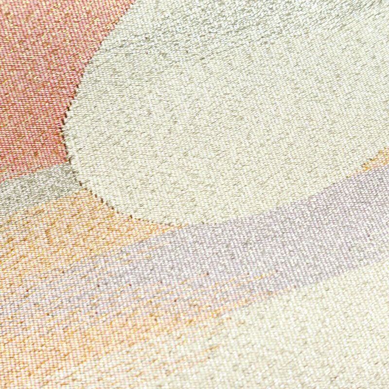 名古屋帯 太鼓柄 つづれ織 正絹 流水・波柄 松葉仕立て なごや帯 リサイクル帯 帯 シンプル 金・銀_画像5