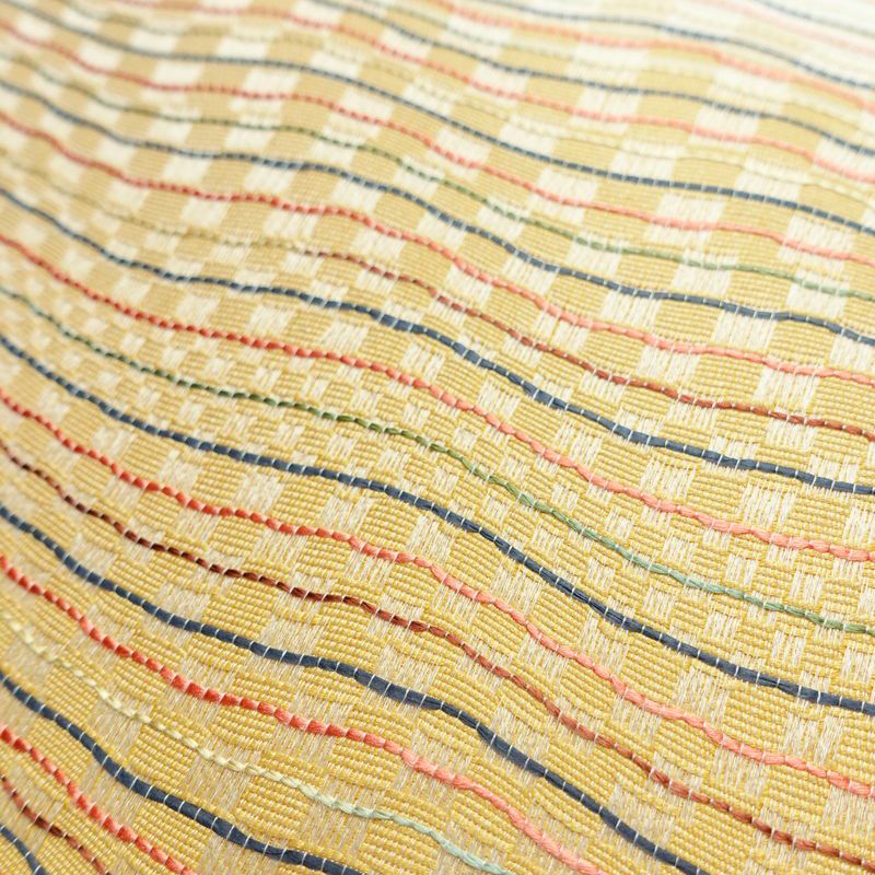 袋帯 市楽波筬織 六通柄 美品 一般用 正絹 縞柄・線柄 リサイクル帯 帯 洒落 多色使い_画像5