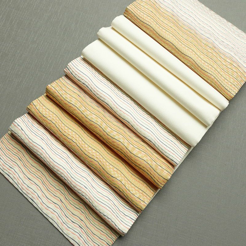 袋帯 市楽波筬織 六通柄 美品 一般用 正絹 縞柄・線柄 リサイクル帯 帯 洒落 多色使い_画像18