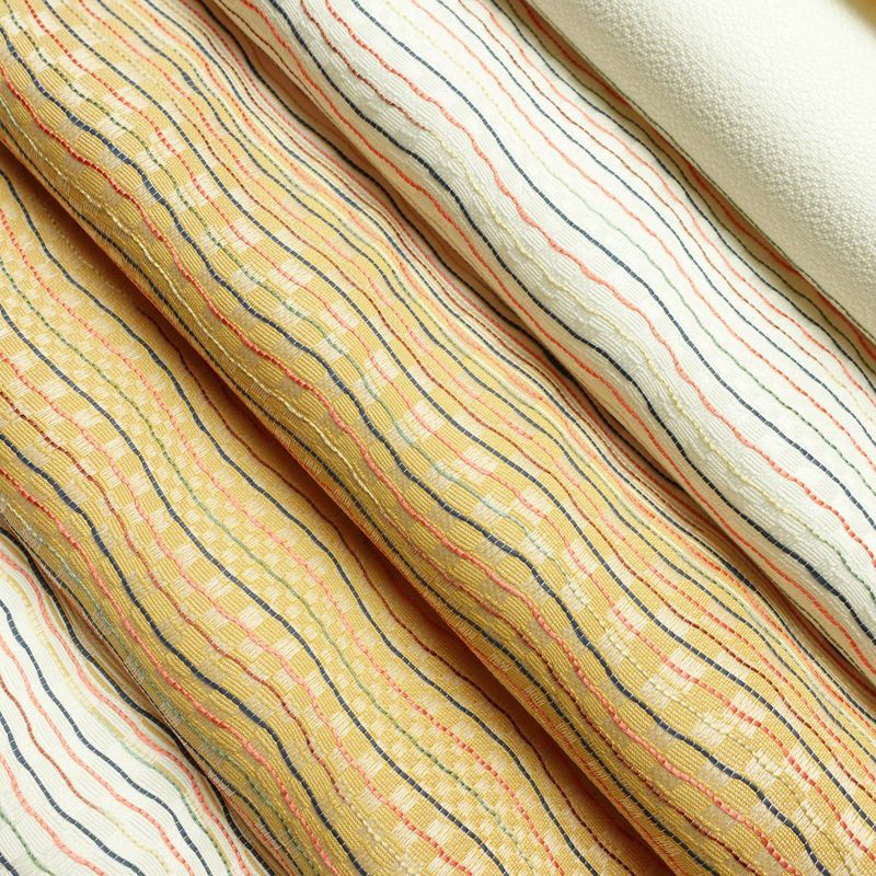 袋帯 市楽波筬織 六通柄 美品 一般用 正絹 縞柄・線柄 リサイクル帯 帯 洒落 多色使い_画像19