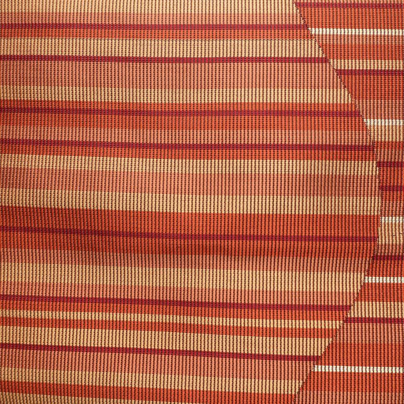 名古屋帯 六通柄 正絹 縞柄・線柄 松葉仕立て なごや帯 リサイクル帯 帯 モダン 茶_画像2