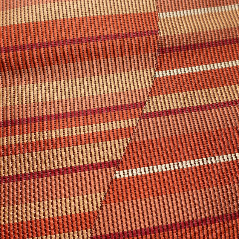 名古屋帯 六通柄 正絹 縞柄・線柄 松葉仕立て なごや帯 リサイクル帯 帯 モダン 茶_画像3