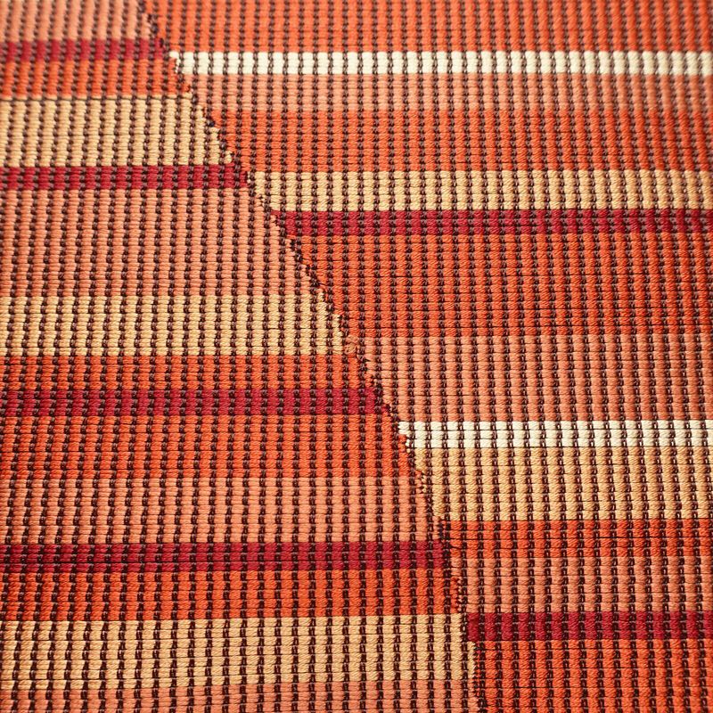 名古屋帯 六通柄 正絹 縞柄・線柄 松葉仕立て なごや帯 リサイクル帯 帯 モダン 茶_画像4