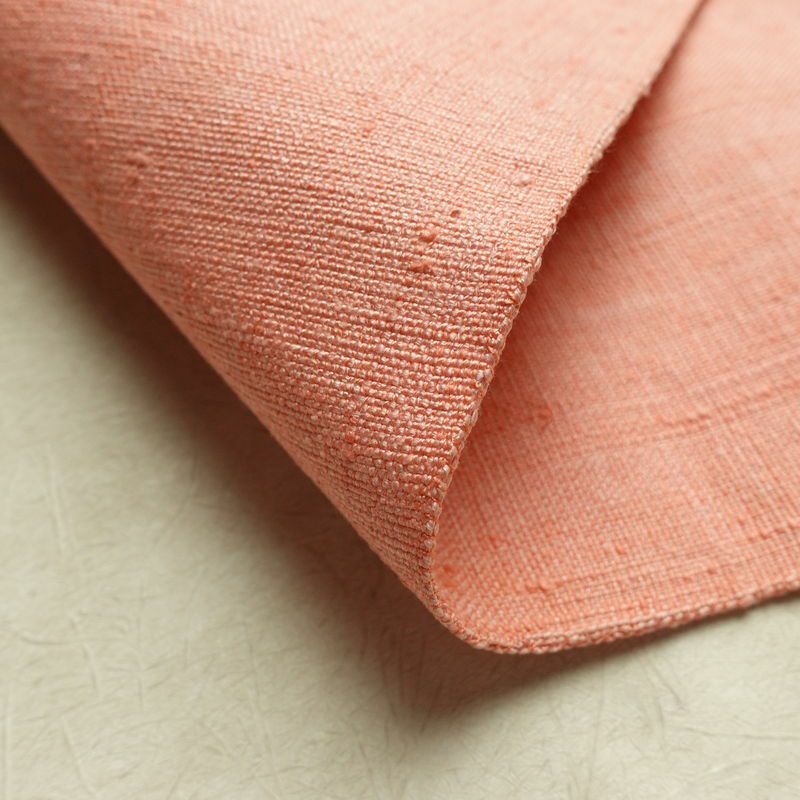 名古屋帯 全通柄 美品 正絹 無地 松葉仕立て なごや帯 リサイクル帯 帯 シンプル 紬地 ピンク_画像9