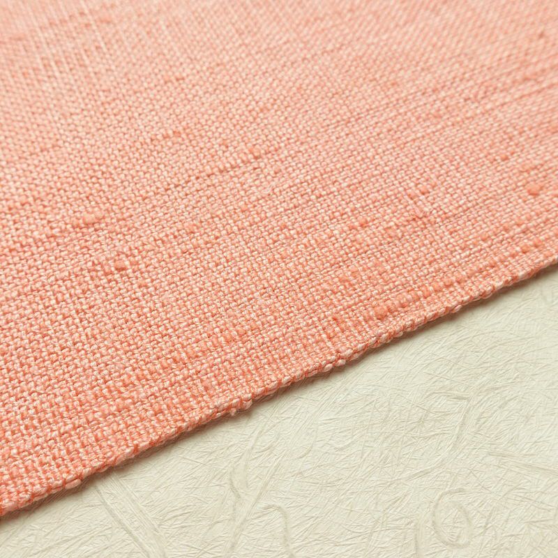 名古屋帯 全通柄 美品 正絹 無地 松葉仕立て なごや帯 リサイクル帯 帯 シンプル 紬地 ピンク_画像11