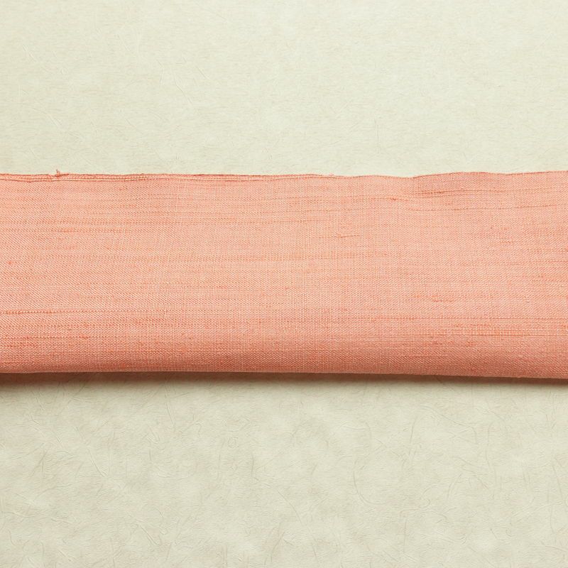 名古屋帯 全通柄 美品 正絹 無地 松葉仕立て なごや帯 リサイクル帯 帯 シンプル 紬地 ピンク_画像12