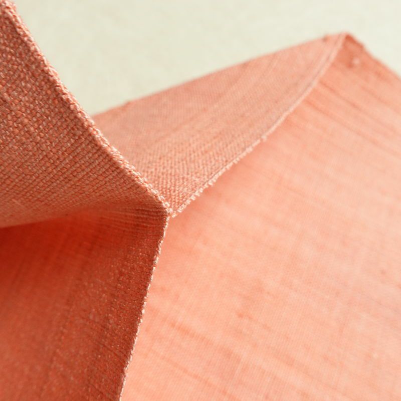 名古屋帯 全通柄 美品 正絹 無地 松葉仕立て なごや帯 リサイクル帯 帯 シンプル 紬地 ピンク_画像14