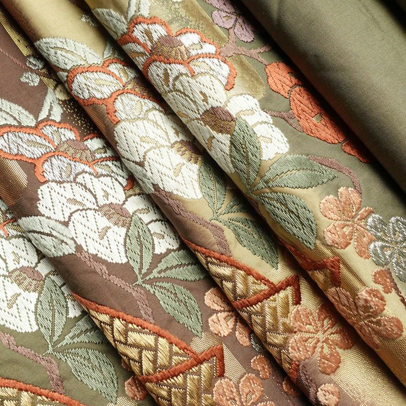 袋帯 六通柄 フォーマル用 正絹 花柄 リサイクル帯 帯 箔 入学式 卒業式 結婚式 七五三 お宮参り 菊 多色使い_画像20