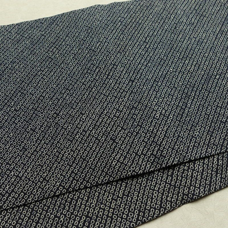袋帯 全通柄 絞り 正絹 古典柄 リサイクル帯 帯 青・紺_画像12