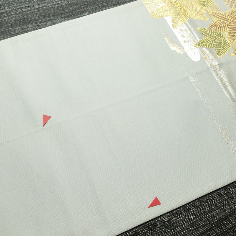 袋帯 六通柄 フォーマル用 正絹 木の葉・植物柄 リサイクル帯 帯 箔 入学式 卒業式 七五三 パーティー お宮参り 華やか グレー_画像15