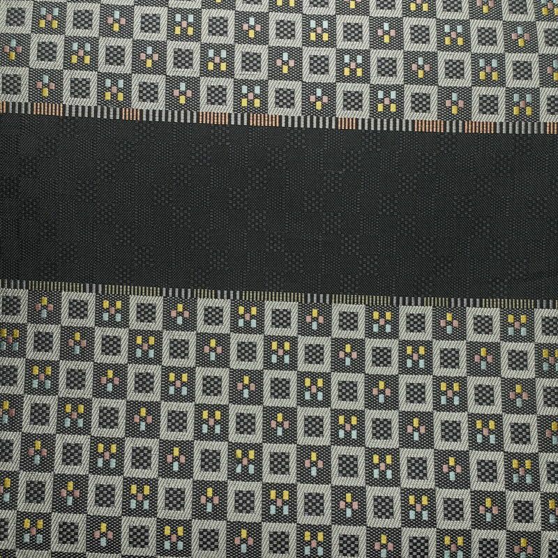 袋帯 六通柄 良品 一般用 正絹 縞柄・線柄 リサイクル帯 帯 モダン グレー_画像2