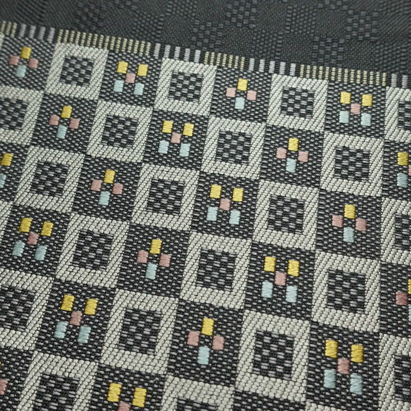 袋帯 六通柄 良品 一般用 正絹 縞柄・線柄 リサイクル帯 帯 モダン グレー_画像3