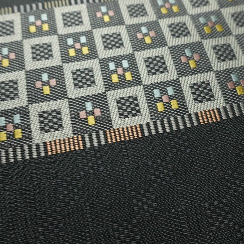 袋帯 六通柄 良品 一般用 正絹 縞柄・線柄 リサイクル帯 帯 モダン グレー_画像4