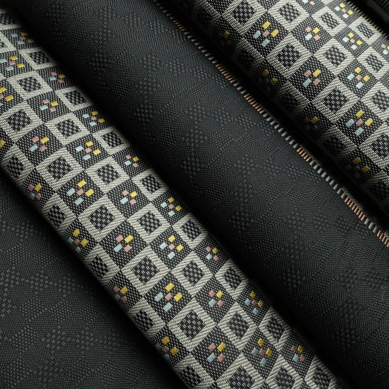 袋帯 六通柄 良品 一般用 正絹 縞柄・線柄 リサイクル帯 帯 モダン グレー_画像19