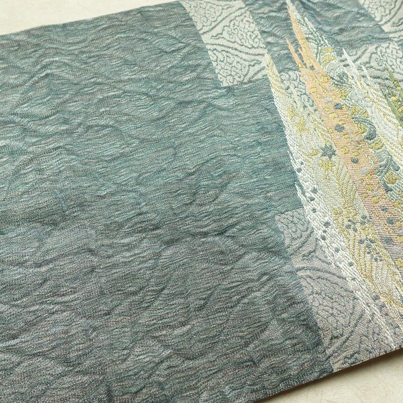 袋帯 六通柄 良品 フォーマル用 正絹 幾何学柄・抽象柄 リサイクル帯 帯 多色使い_画像17