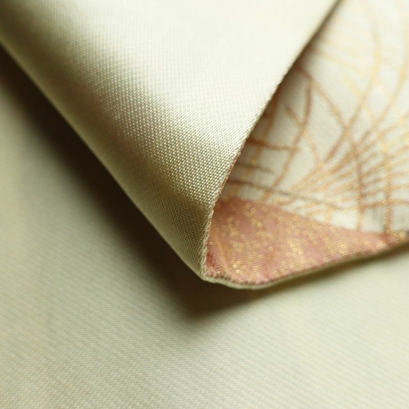 袋帯 六通柄 美品 フォーマル用 正絹 木の葉・植物柄 リサイクル帯 帯 箔 入学式 卒業式 結婚式 七五三 お宮参り 四季花 紅葉 松 桜 ベージュ_画像11