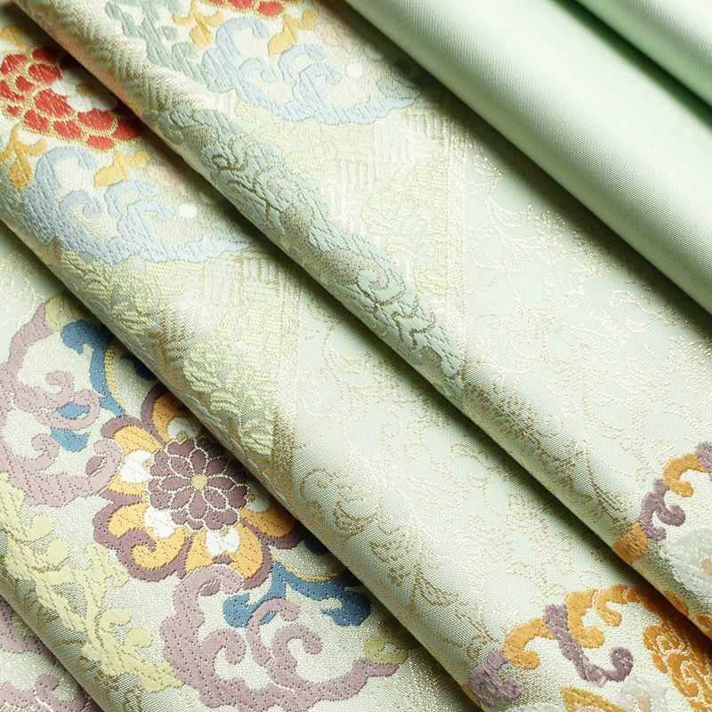 袋帯 六通柄 フォーマル用 正絹 幾何学柄・抽象柄 リサイクル帯 帯 箔 入学式 卒業式 結婚式 七五三 お宮参り 緑・うぐいす色_画像17