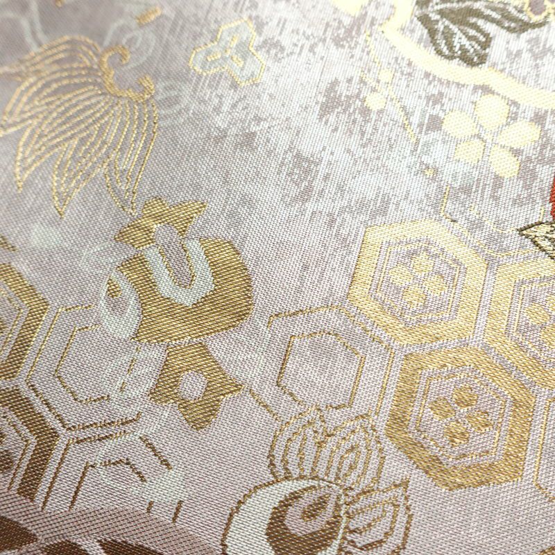 袋帯 六通柄 フォーマル用 正絹 古典柄 リサイクル帯 帯 箔 入学式 卒業式 結婚式 七五三 パーティー お宮参り 菊 ピンク_画像7