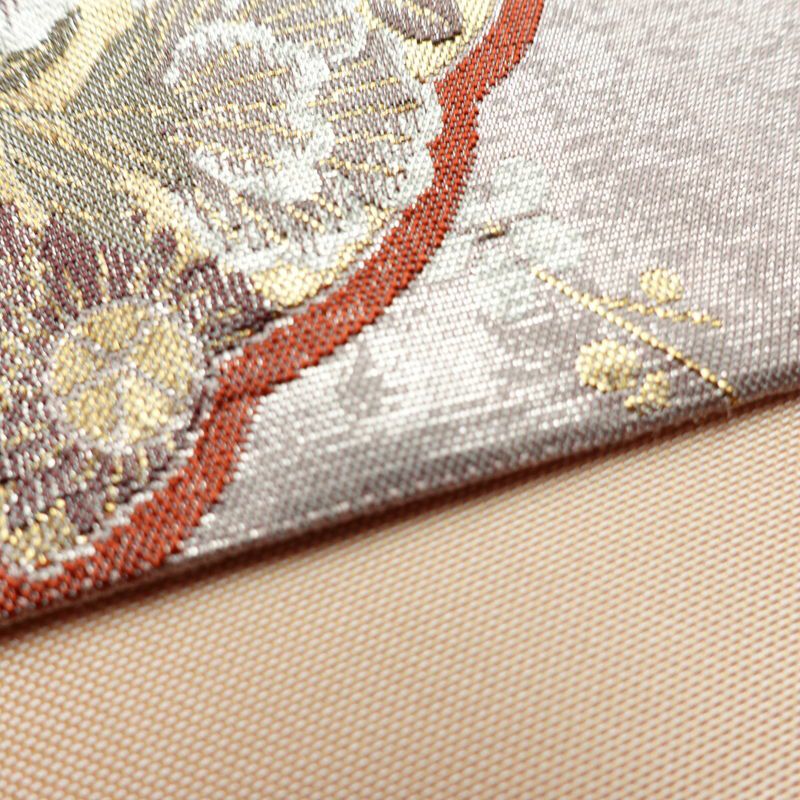 袋帯 六通柄 フォーマル用 正絹 古典柄 リサイクル帯 帯 箔 入学式 卒業式 結婚式 七五三 パーティー お宮参り 菊 ピンク_画像13