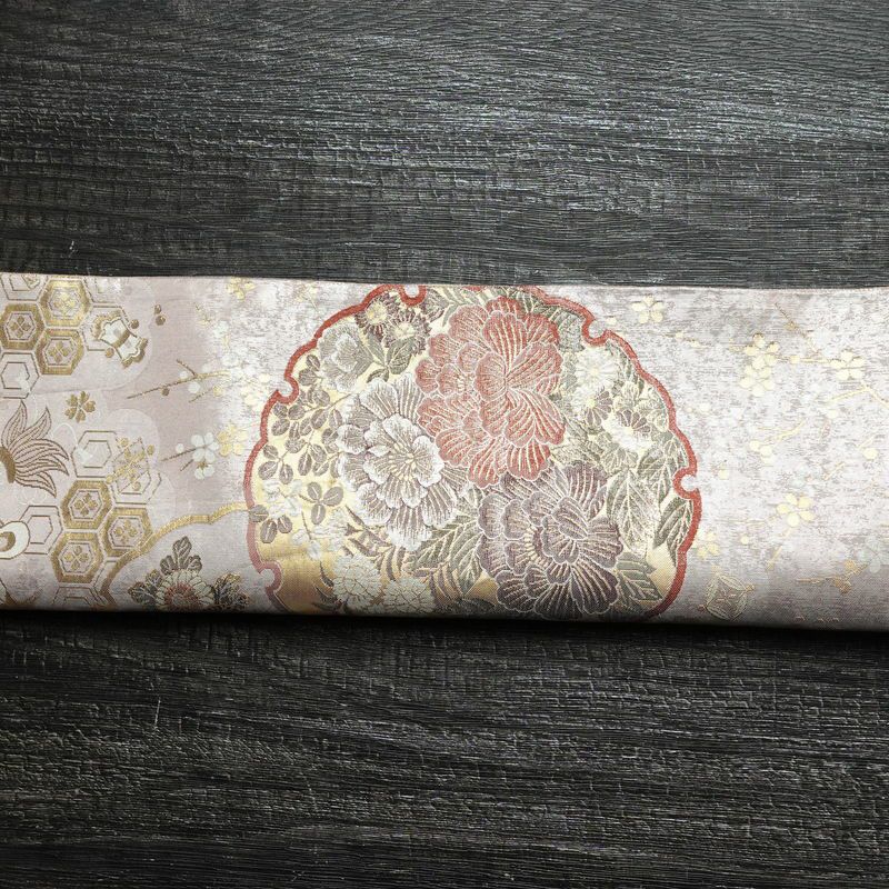 袋帯 六通柄 フォーマル用 正絹 古典柄 リサイクル帯 帯 箔 入学式 卒業式 結婚式 七五三 パーティー お宮参り 菊 ピンク_画像16
