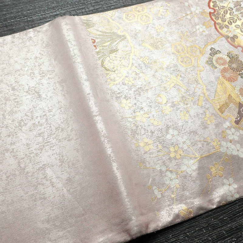 袋帯 六通柄 フォーマル用 正絹 古典柄 リサイクル帯 帯 箔 入学式 卒業式 結婚式 七五三 パーティー お宮参り 菊 ピンク_画像17