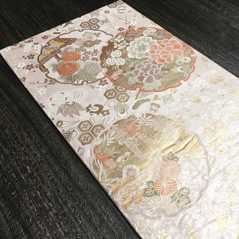 袋帯 六通柄 フォーマル用 正絹 古典柄 リサイクル帯 帯 箔 入学式 卒業式 結婚式 七五三 パーティー お宮参り 菊 ピンク_画像19