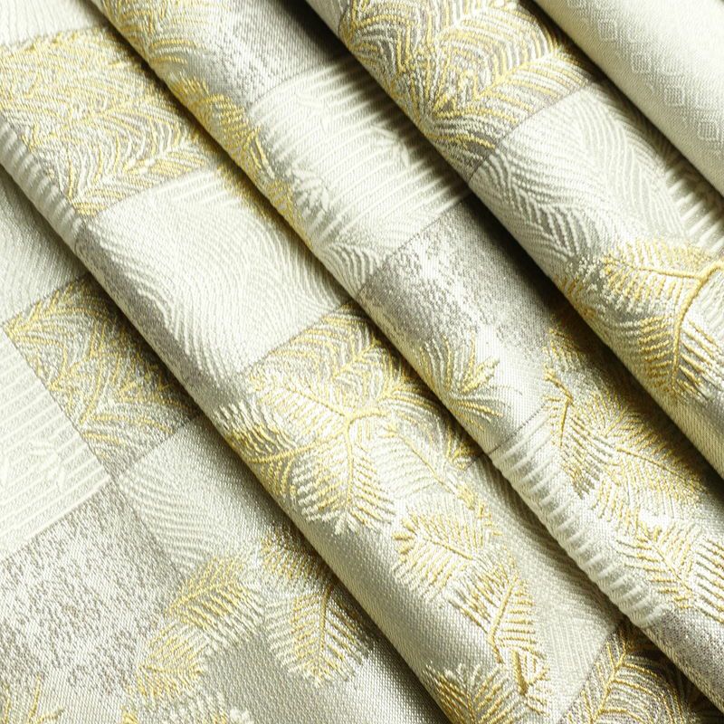 袋帯 六通柄 美品 フォーマル用 正絹 木の葉・植物柄 リサイクル帯 帯 結婚式 パーティー 上品 金・銀_画像20