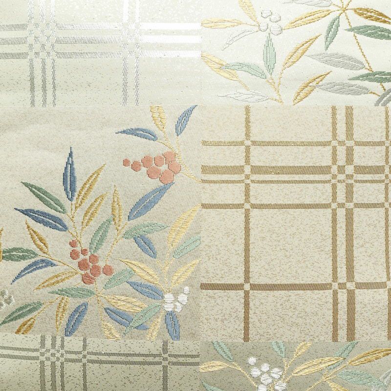 袋帯 六通柄 美品 フォーマル用 正絹 木の葉・植物柄 リサイクル帯 帯 入学式 卒業式 結婚式 七五三 パーティー お宮参り 上品 クリーム_画像2
