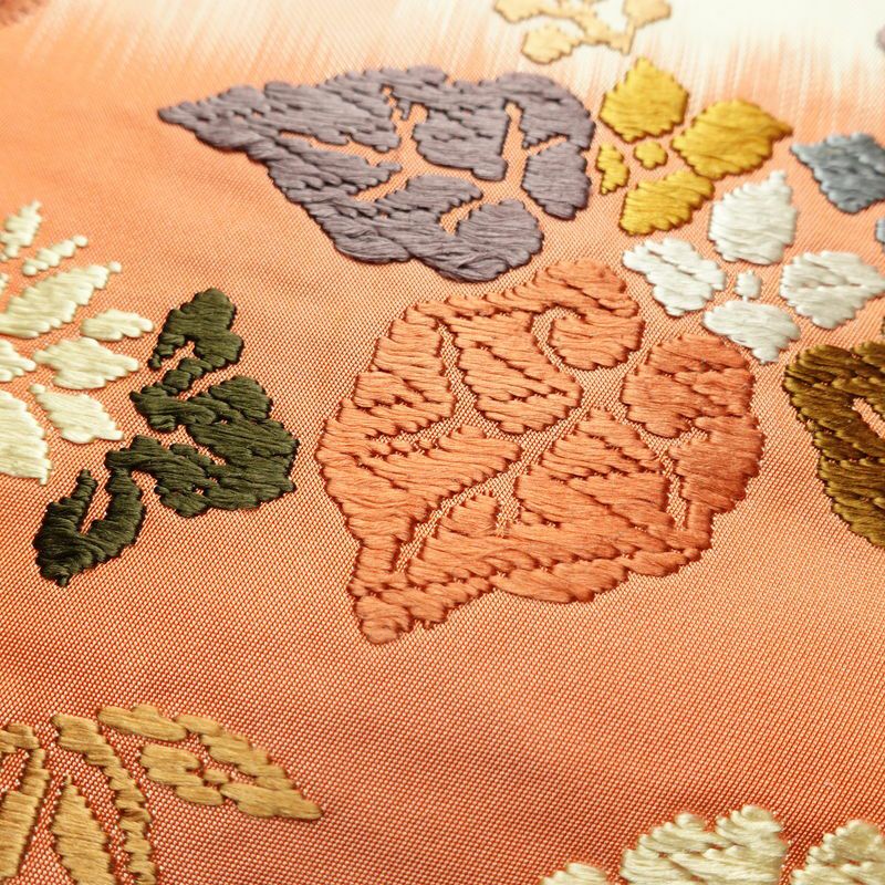 袋帯 六通柄 フォーマル用 正絹 花柄 リサイクル帯 帯 箔 入学式 卒業式 結婚式 パーティー 多色使い_画像5