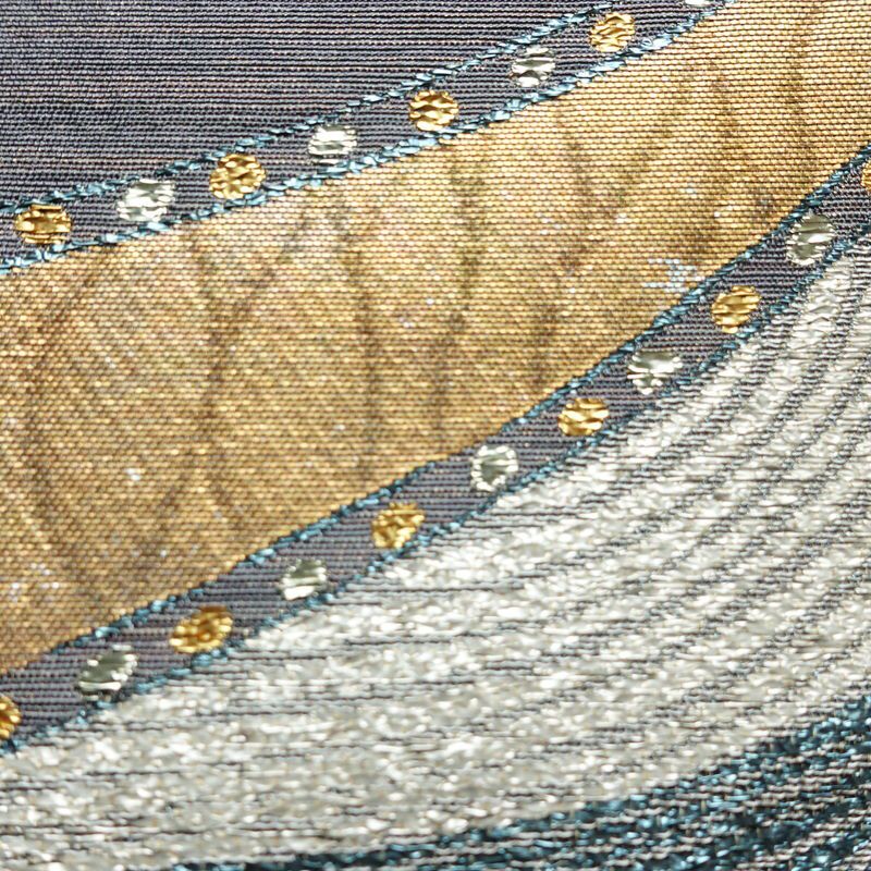 袋帯 六通柄 良品 北村進 西陣織 証紙あり フォーマル用 正絹 幾何学柄・抽象柄 箔 金糸 銀糸 パーティー 華やか 紫・藤色_画像7