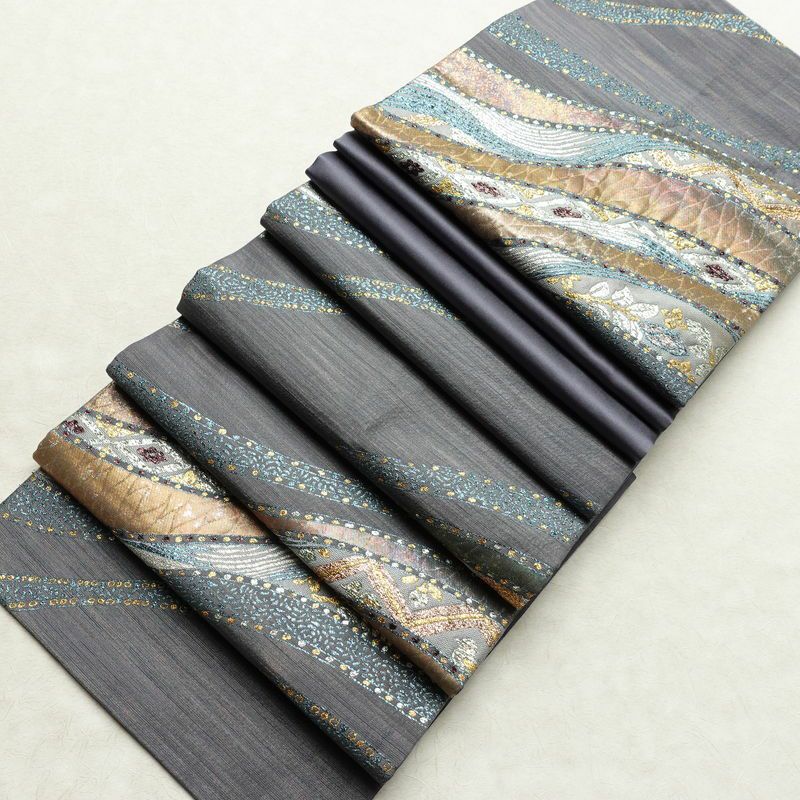 袋帯 六通柄 良品 北村進 西陣織 証紙あり フォーマル用 正絹 幾何学柄・抽象柄 箔 金糸 銀糸 パーティー 華やか 紫・藤色_画像17