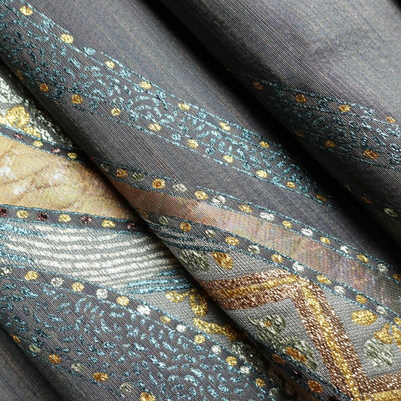 袋帯 六通柄 良品 北村進 西陣織 証紙あり フォーマル用 正絹 幾何学柄・抽象柄 箔 金糸 銀糸 パーティー 華やか 紫・藤色_画像18